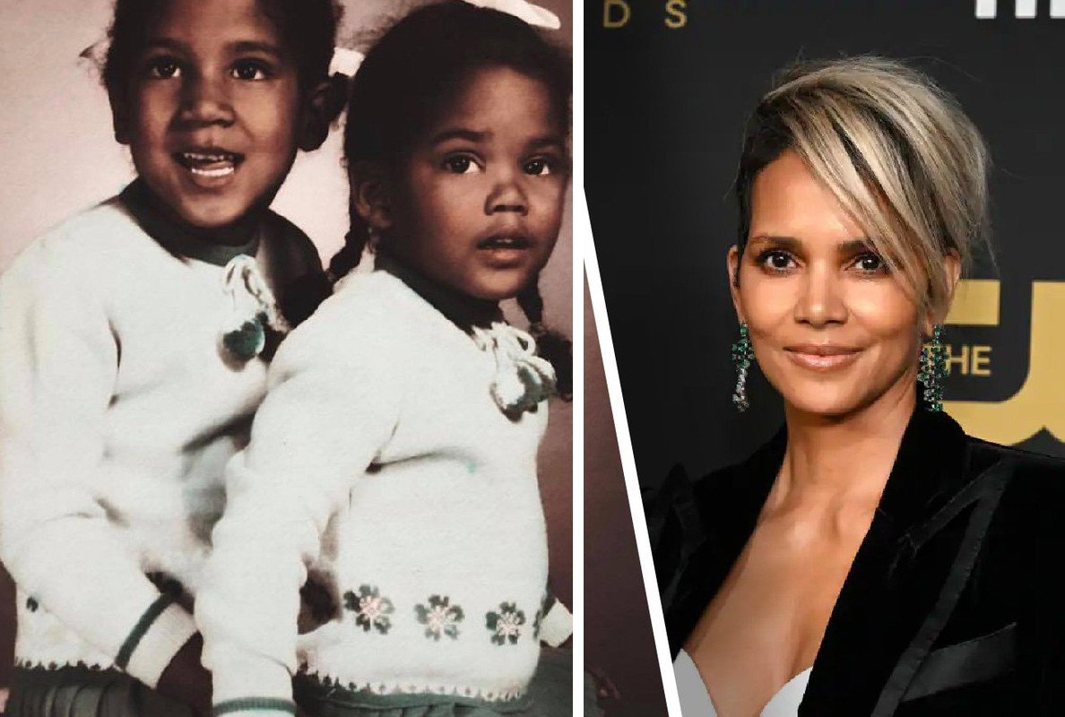 Heidi Berry-Henderson as a child with her sister (left) and Halle Berry as an adult (right)