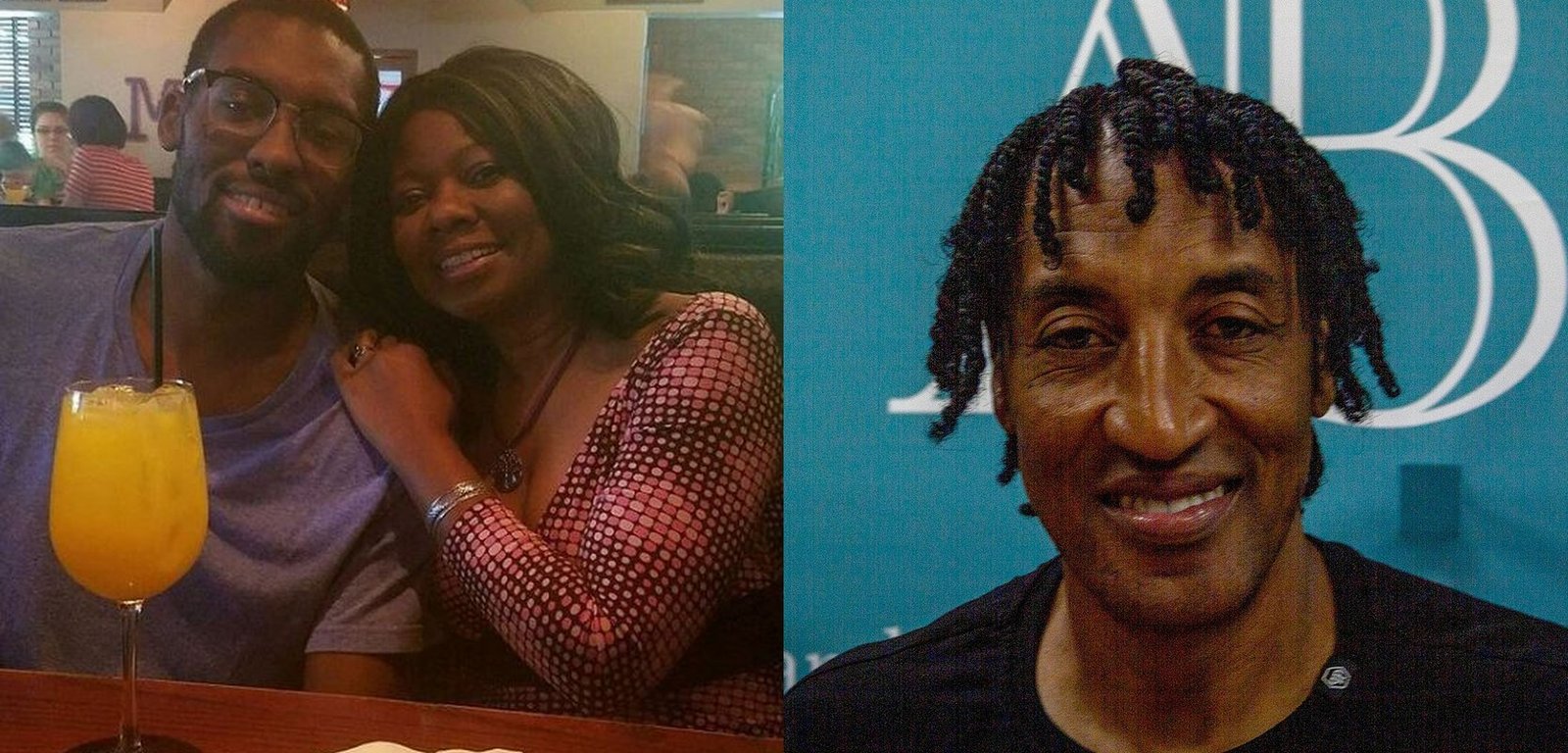 Karen McCollum with her son Antron Pippen, and NBA legend Scottie Pippen.